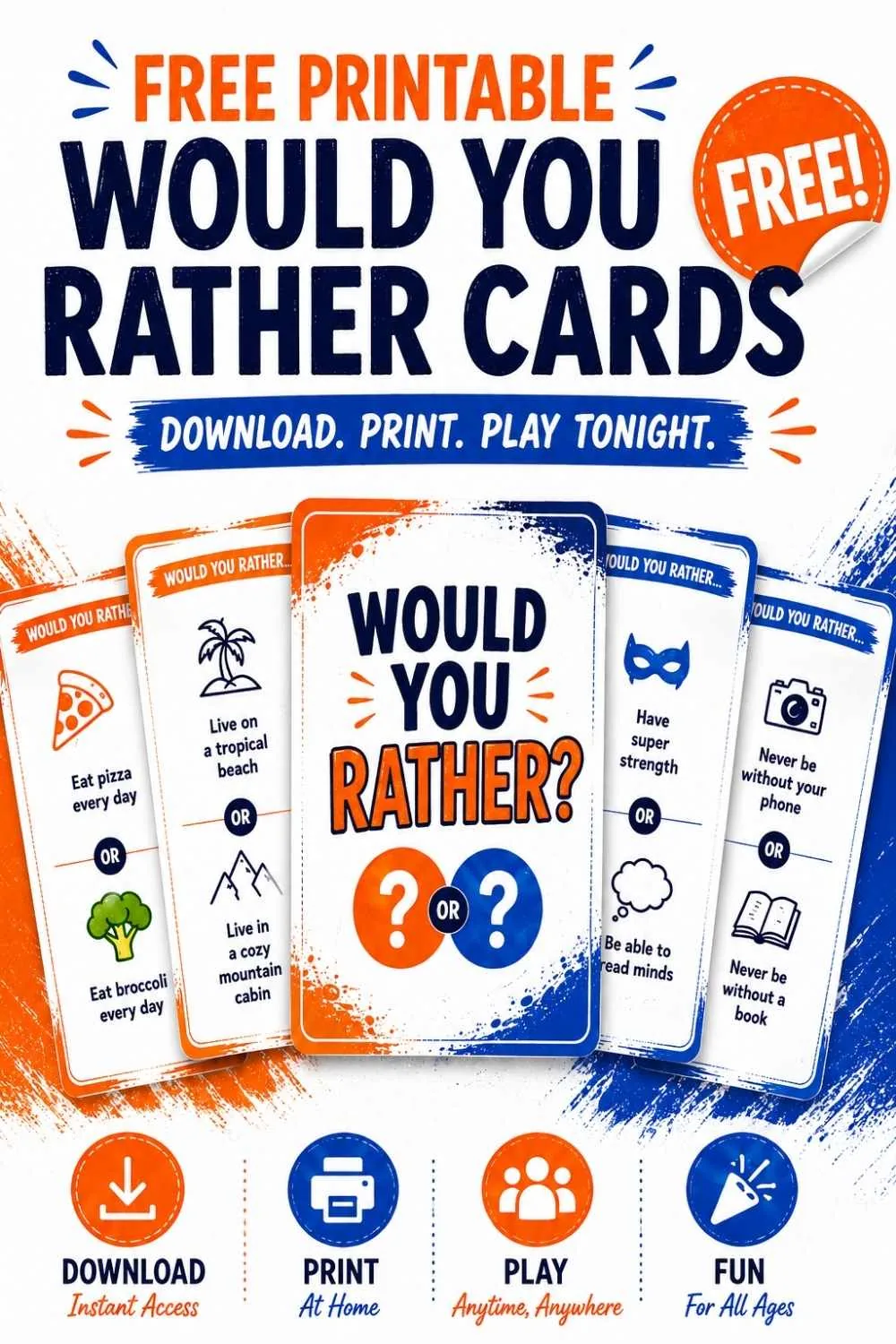 Free Printable Would You Rather Cards (Print & Play Today)