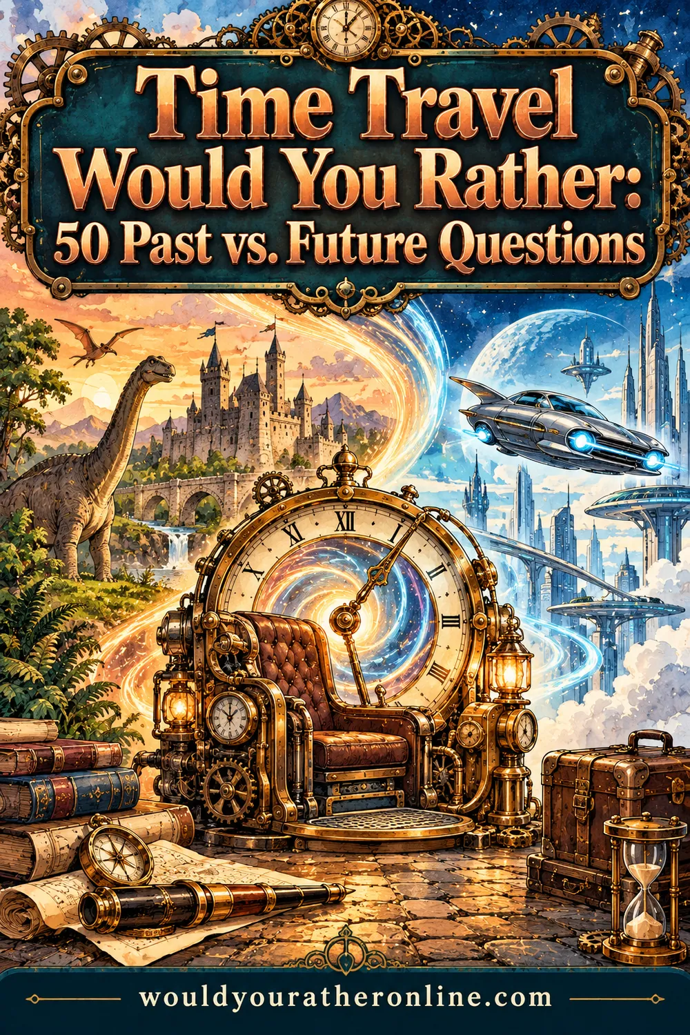 Time Travel Would You Rather: 50 Past vs. Future Questions