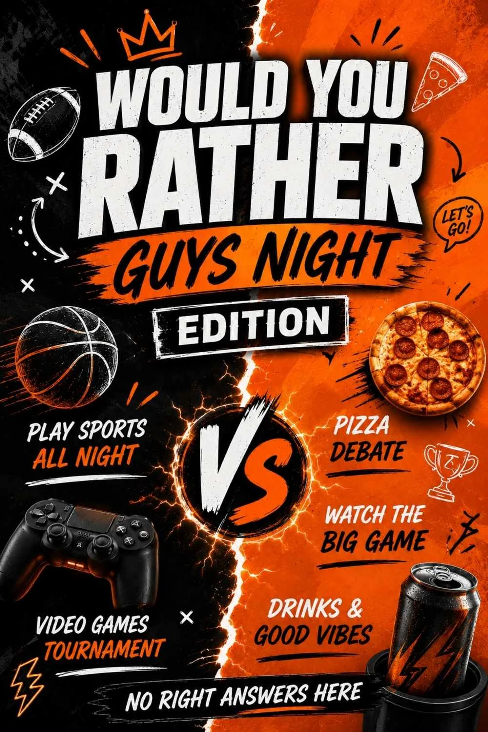 75+ Would You Rather Questions for Guys Night (Sports, Life & Real Talk)
