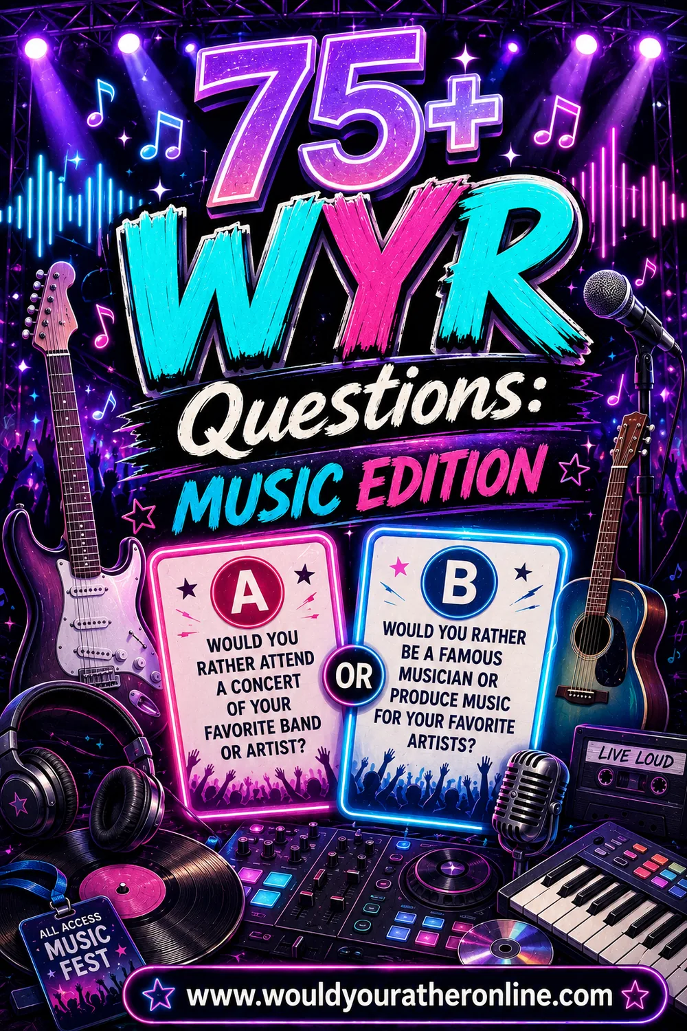75+ Would You Rather Questions: Music Edition