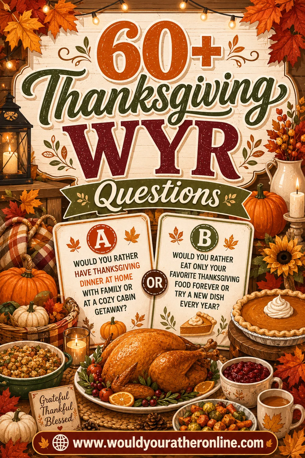 60+ Thanksgiving Would You Rather Questions
